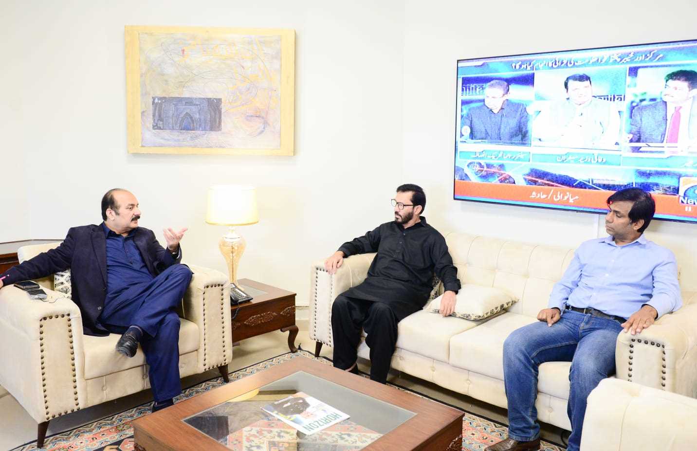 Chairman of the Prime Minister's Youth Program, Rana Mashhood, had an important meeting with famous hockey player, Khawaja Junaid, regarding the restoration and promotion of hockey across the country.